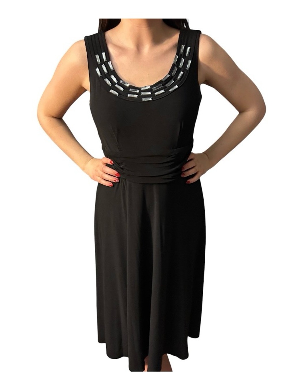 dressbarn Black Dress with Beading
